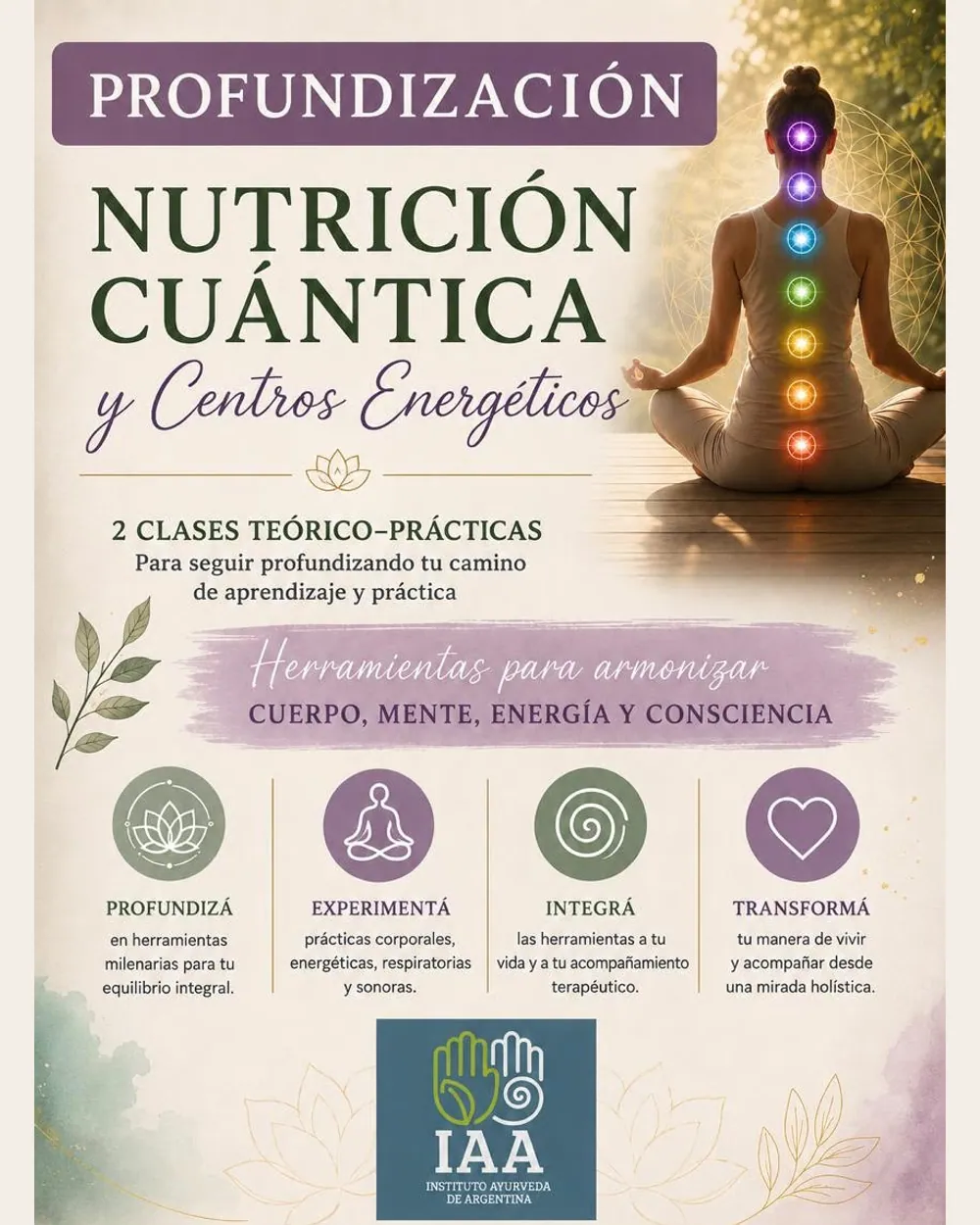 Nutrición cuántica y centros energéticos · Perfeccionamiento